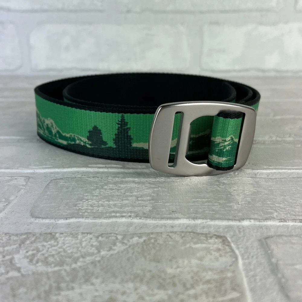 Croakies Nylon Belt Trees Mountains Green Landscape Bottle Opener Adjustable
